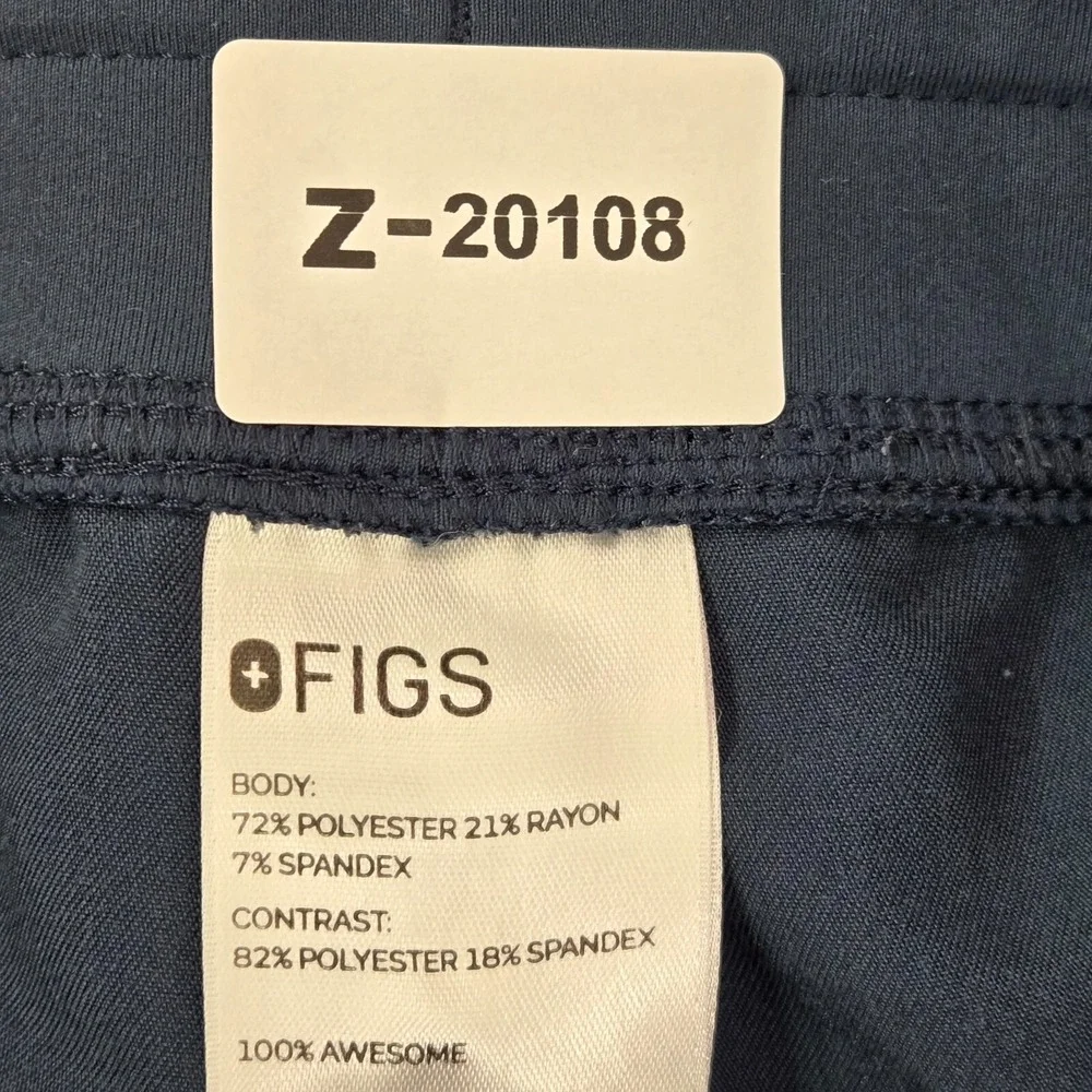 FIGS Women Scrub Pants XLT Blue High Waisted Yola Skinny Cargo Drawstring